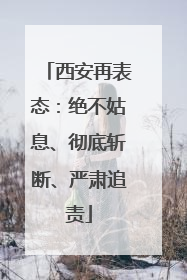 西安再表态：绝不姑息、彻底斩断、严肃追责