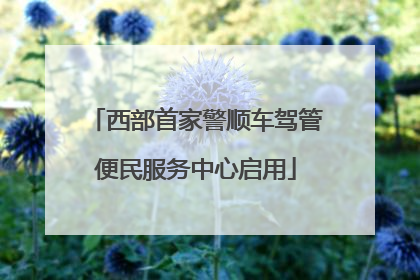西部首家警顺车驾管便民服务中心启用