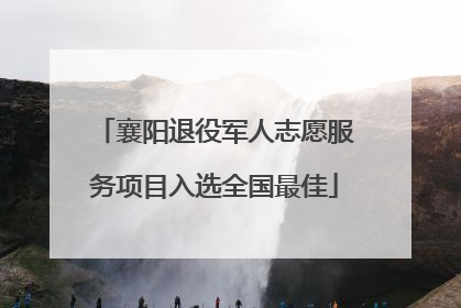 襄阳退役军人志愿服务项目入选全国最佳