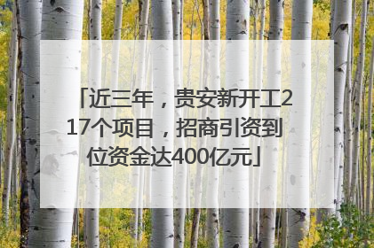 近三年，贵安新开工217个项目，招商引资到位资金达400亿元