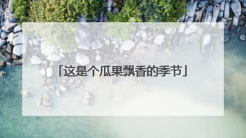 这是个瓜果飘香的季节