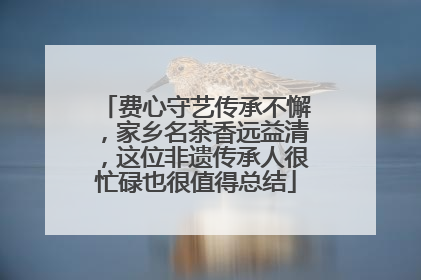 费心守艺传承不懈，家乡名茶香远益清，这位非遗传承人很忙碌也很值得总结
