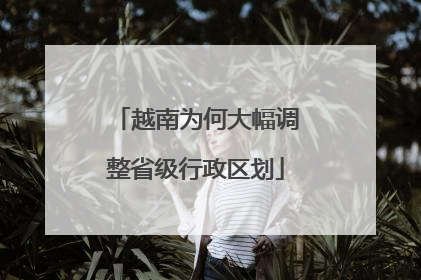 越南为何大幅调整省级行政区划