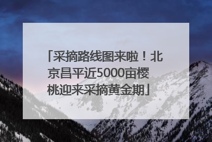 采摘路线图来啦！北京昌平近5000亩樱桃迎来采摘黄金期
