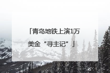 青岛地铁上演1万美金“寻主记”