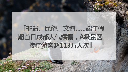 非遗、民俗、文博……端午假期首日成都人气爆棚，A级景区接待游客超113万人次