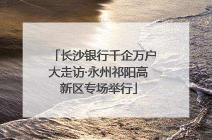 长沙银行千企万户大走访·永州祁阳高新区专场举行