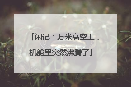 闲记：万米高空上，机舱里突然沸腾了
