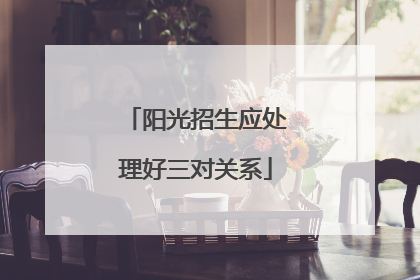 阳光招生应处理好三对关系