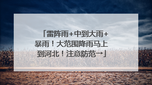 雷阵雨+中到大雨+暴雨！大范围降雨马上到河北！注意防范→