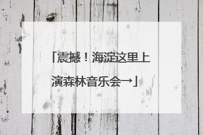 震撼！海淀这里上演森林音乐会→