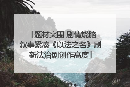 题材突围 剧情烧脑 叙事紧凑《以法之名》刷新法治剧创作高度