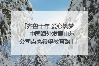 齐鲁十年 爱心筑梦——中国海外发展山东公司点亮希望教育路