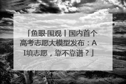 鱼眼·围观丨国内首个高考志愿大模型发布：AI填志愿，靠不靠谱？