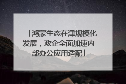 鸿蒙生态在津规模化发展，政企全面加速内部办公应用适配