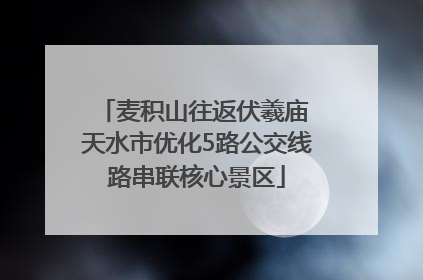 麦积山往返伏羲庙 天水市优化5路公交线路串联核心景区
