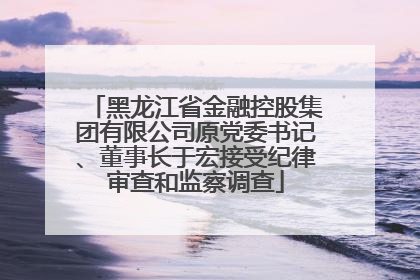 黑龙江省金融控股集团有限公司原党委书记、董事长于宏接受纪律审查和监察调查