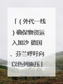 （外代一线）确保物资运入加沙 德国、芬兰呼吁向以色列施压