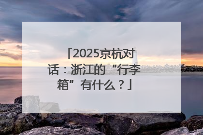 2025京杭对话：浙江的“行李箱”有什么？