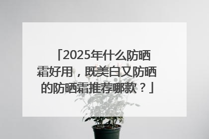 2025年什么防晒霜好用，既美白又防晒的防晒霜推荐哪款？