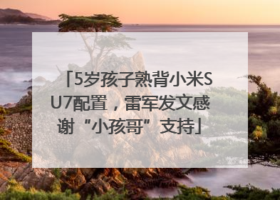 5岁孩子熟背小米SU7配置，雷军发文感谢“小孩哥”支持