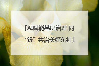 AI赋能基层治理 同“新”共治美好东社