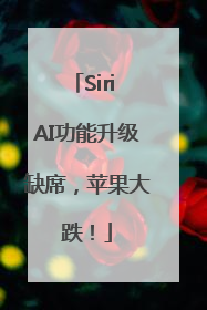 Siri AI功能升级缺席，苹果大跌！