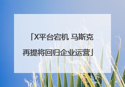 X平台宕机 马斯克再提将回归企业运营